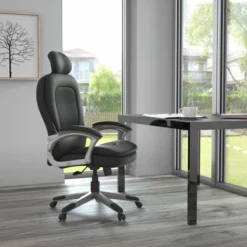 Executive Pillow Top Chair With Headrest Black - Boss Office Products