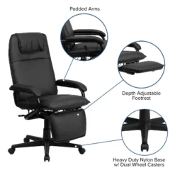 Emma And Oliver High Back Black LeatherSoft Executive Reclining Ergonomic Office Chair With Arms -Homcom Furniture Shop GUEST 7e7ee250 5574 42fe b065 e115f37b5bfd