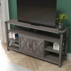 Emma And Oliver Modern Rustic Farmhouse Media Console Cabinet With Spacious Open And Closed Storage -Homcom Furniture Shop GUEST 804036aa 9e5d 4117 a6a0 46af6f093acc