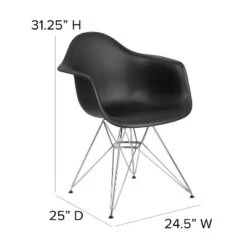 Emma And Oliver Plastic Accent Dining Chair With Arms And Chrome Base -Homcom Furniture Shop GUEST 80d549cf 6974 46ae 9259 938efb1da839