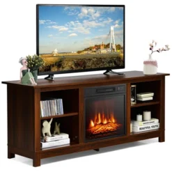 Costway 58'' 2-Tier Fireplace TV Stand W/18'' 1400W Electric Fireplace 65'' -Homcom Furniture Shop GUEST 80fa0620 bf3c 4d63 af93 eb3ae6e16fd1