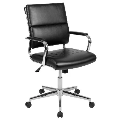Merrick Lane Ergonomic Swivel Office Chair Panel Style Mid-Back Computer Desk Chair With Padded Metal Arms & Base 18 Merrick Lane Ergonomic Swivel Office Chair Panel Style Mid-Back Computer Desk Chair With Padded Metal Arms & Base - Image 16