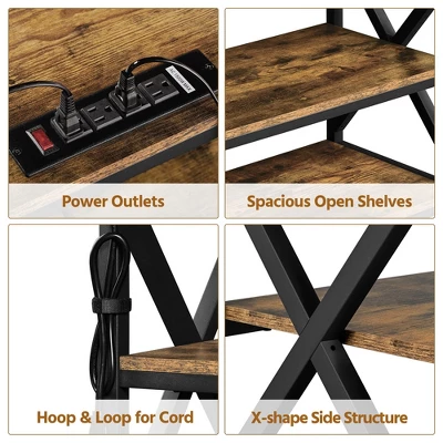 Yaheetech 55 Inch Industrial TV Stand 3-Layer TV Shelf 6 Yaheetech 55 Inch Industrial TV Stand 3-Layer TV Shelf - Image 4