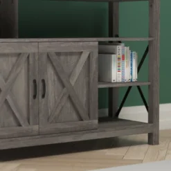 Emma And Oliver Modern Rustic Farmhouse Media Console Cabinet With Spacious Open And Closed Storage -Homcom Furniture Shop GUEST 83ab4c2e e55a 400b 9875 e4c194f711d3