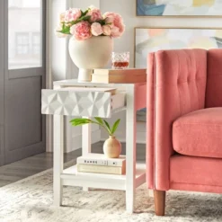 Marquise Modern End Table White - Buylateral -Homcom Furniture Shop GUEST 83cb70a7 b3ba 4887 89ca d67db6072907