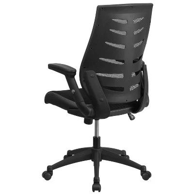 Designer Mesh High Back Executive Swivel Ergonomic Office Chair With Flip Up Arms Black - Flash Furniture 4 Designer Mesh High Back Executive Swivel Ergonomic Office Chair With Flip Up Arms Black - Flash Furniture - Image 2
