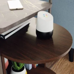 Radial Faux Stone Top Side Table Umber Wood - Sauder -Homcom Furniture Shop GUEST 842c1333 8bee 45e6 acec b74d901efa09