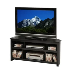 Vasari Corner Flat Panel TV Stand For TVs Up To 48" Black - Prepac