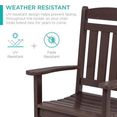 Best Choice Products All-Weather Rocking Chair, Indoor Outdoor HDPE Porch Rocker W/ 300lb Weight Capacity 5 Best Choice Products All-Weather Rocking Chair, Indoor Outdoor HDPE Porch Rocker W/ 300lb Weight Capacity - Image 3