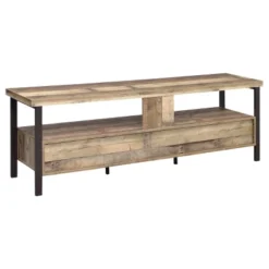 Morello 3 Drawer TV Stand For TVs Up To 80" Weathered Pine - Coaster -Homcom Furniture Shop GUEST 8614bc72 931f 4651 9e42 9d048273b656