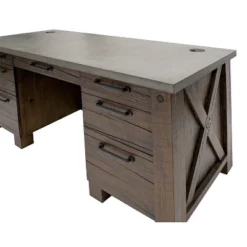 68" Jasper Double Pedestal Desk Brown - Martin Furniture -Homcom Furniture Shop GUEST 86e1fd6c 4204 46d3 9eee 0f462ab361e4