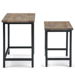 2pc Rhonda Solid Mango Wood Nesting Side Table - Wyndenhall -Homcom Furniture Shop GUEST 86ecfc71 74b3 4cf7 a8ab 71a0f9d1df75