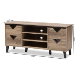 Beacon Modern And Contemporary Wood TV Stand For TVs Up To 55" Light Brown - Baxton Studio -Homcom Furniture Shop GUEST 87452f98 ccc3 4226 87e2 3f238fc13528