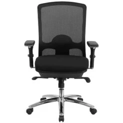 Emma And Oliver 24/7 350 Lb. Big & Tall Black Mesh Synchro-Tilt Swivel Ergonomic Office Chair -Homcom Furniture Shop GUEST 878bd8ac e607 4c6e b5ff 019eea68c04f