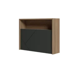 Slim Small Wall Mounted Secretary Desk Nutmeg/Charcoal Gray - Nexera -Homcom Furniture Shop GUEST 879acb9d bb01 4ae1 88a7 4fe5641119b4