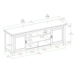 Sliding Door Transitional Wood Storage TV Stand For TVs Up To 80" Black - Saracina Home -Homcom Furniture Shop GUEST 87dc99da 9cd9 4c7c b2ee 73b6452dac43
