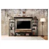 4pc Stonehedge Industrial Pipe Inspired Entertainment Console Black/Natural - HOMES: Inside + Out -Homcom Furniture Shop GUEST 88448617 6e1e 49cb 8e43 74c0ffd02be6