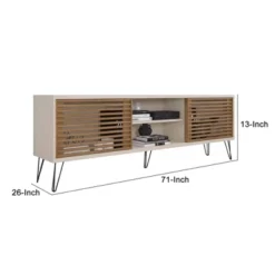 71" Arthur Wooden TV Stand For TVs Up To 71" With 2 Slatted Sliding Doors - The Urban Port -Homcom Furniture Shop GUEST 8930e292 eb6d 48b9 8398 fe870c8f59bc