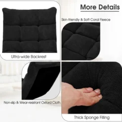 Costway Adjustable 14-Position Floor Chair Folding Lazy Gaming Sofa Chair Cushioned-Black -Homcom Furniture Shop GUEST 8993ba25 8947 4de0 8cad 8458c50fb766