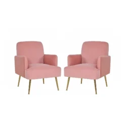Set Of 2 Rosa Transitional Comfy Living Room Armchair With Metal Legs | ARTFUL LIVING DESIGN -Homcom Furniture Shop GUEST 8a41541b ad5c 45bc ac8a 1c8611a9422d