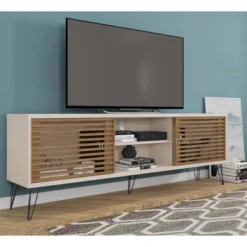 71" Arthur Wooden TV Stand For TVs Up To 71" With 2 Slatted Sliding Doors - The Urban Port -Homcom Furniture Shop GUEST 8a45826f efa8 4eea 812c 471e70d7a929