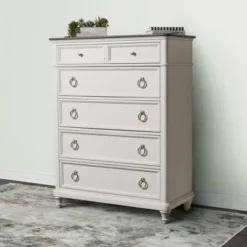 Cristina Wooden 6 Drawer Chest White - Abbyson Living