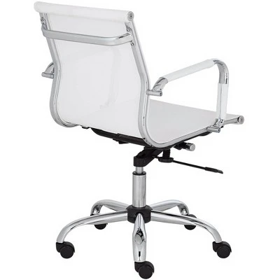 Studio 55D Lealand White And Chrome Low Back Desk Chair 6 Studio 55D Lealand White And Chrome Low Back Desk Chair - Image 4