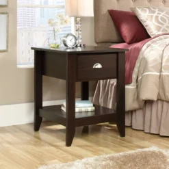 Sauder Shoal Creek Smart Center Side Table Jamocha Wood Finish -Homcom Furniture Shop GUEST 8c151a17 bc01 4e65 958f de0f7da49ef4