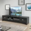 Lakewood Extra Wide TV Stand For TVs Up To 80" Black - CorLiving