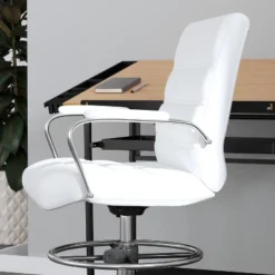 Merrick Lane Mid-Back Drafting Chair With Adjustable Foot Ring Faux Leather Upholstered Swivel Chair With Chrome Base -Homcom Furniture Shop GUEST 8e4fb3fe 240c 4f5a 8ee0 a62dddb3de3d