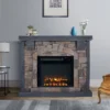 45" Freestanding Electric Fireplace Pewter - Home Essentials -Homcom Furniture Shop GUEST 8feee940 07b7 40df 9462 0873952f89e9