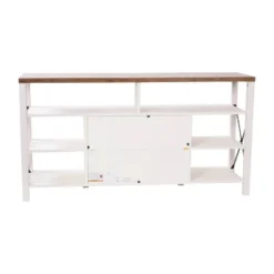 60" Brayden Modern Farmhouse TV Stand For TVs Up To 64" With Storage Cabinets White/Rustic Oak - Taylor & Logan 16 60" Brayden Modern Farmhouse TV Stand For TVs Up To 64" With Storage Cabinets White/Rustic Oak - Taylor & Logan -Homcom Furniture Shop GUEST 92b397c9 b454 4e9c 9e44 4047c914c3f4