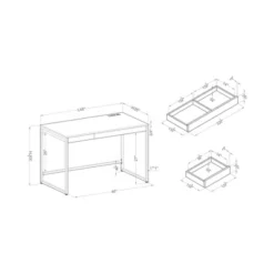 Paylen 2 Drawer Desk With USB Port White/Copper - MiBasics -Homcom Furniture Shop GUEST 93335578 bcd9 4e05 a5c5 b7ccdcca48f7