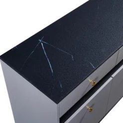 Contemporary Dressing Table With LED Lights And Marble Top, Gray - ModernLuxe -Homcom Furniture Shop GUEST 94745620 e918 4f09 b62d 0da0a24c5b93