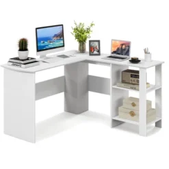 Costway L-shaped Corner Computer Desk Home Office Writing Workstation With Storage Shelves 21 Costway L-shaped Corner Computer Desk Home Office Writing Workstation With Storage Shelves -Homcom Furniture Shop GUEST 9503cf7e a780 4c3a aabb 97c950ba11df