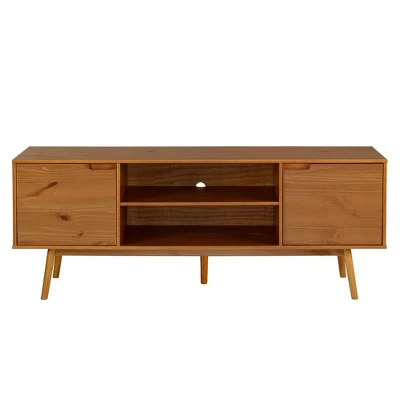 Solid Wood Mid-Century Modern TV Stand For TVs Up To 80" - Saracina Home 4 Solid Wood Mid-Century Modern TV Stand For TVs Up To 80" - Saracina Home - Image 2