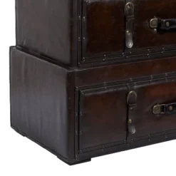 Traditional Faux Leather And Wood Chest Brown - Olivia & May -Homcom Furniture Shop GUEST 966a3772 9c21 4af0 8220 9cc4b0914bed
