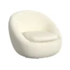 Round Swivel Chair White Sherpa - HomePop