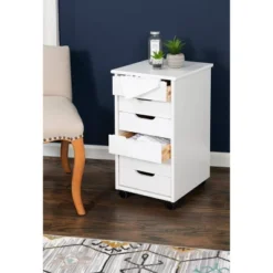 Cary 6 Drawer Rolling Storage Cart - Linon -Homcom Furniture Shop GUEST 9799de91 17c8 4d63 883b be3e1a5ba40e