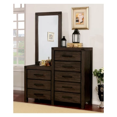 Simones Rustic 8 Drawer Dresser And Mirror Wire-Brushed Rustic Brown - HOMES: Inside + Out 3 Simones Rustic 8 Drawer Dresser And Mirror Wire-Brushed Rustic Brown - HOMES: Inside + Out