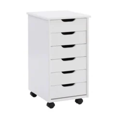 Cary 6 Drawer Rolling Storage Cart - Linon -Homcom Furniture Shop GUEST 988c510b adbb 4872 b887 b08a28f4f888
