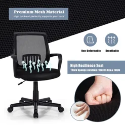 Costway Mid-Back Office Executive Chair Mesh Chair Height Adjustable W/ Lumbar Support 18 Costway Mid-Back Office Executive Chair Mesh Chair Height Adjustable W/ Lumbar Support -Homcom Furniture Shop GUEST 98c51f46 e3d0 4752 9cf6 8e0b01172c61
