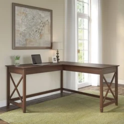 60W Key West L Shaped Desk - Bush Furniture