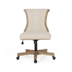 Coulee Contemporary Fabric Upholstered Roll Back Swivel Office Chair - Christopher Knight Home -Homcom Furniture Shop GUEST 995ee28a 5993 4380 acdb 6bd573cedc25