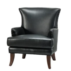 Jorge Vegan Leather Armchair With Nailhead Trim | Karat Home -Homcom Furniture Shop GUEST 999ffbea 5cdb 4f9a 9158 973f2ecc7a67