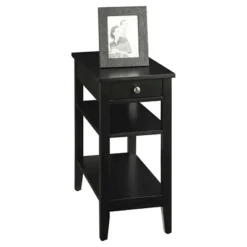 American Heritage 3 Tier End Table With Drawer - Breighton Home