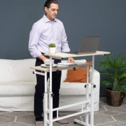 White Rolling Sitting/Standing Desk With Side Storage - Mind Reader 11 White Rolling Sitting/Standing Desk With Side Storage - Mind Reader -Homcom Furniture Shop GUEST 9d51705c 99c5 476d 8ce0 54d9254f7baa