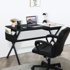 Costway Computer Desk Writing Study Laptop Table W/ Drawer & Storage Bag WalnutBlack -Homcom Furniture Shop GUEST 9e27457f eca5 4e35 93ee 14cf1840e2d6