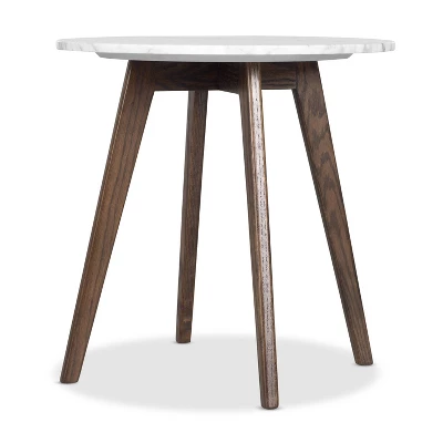 20" Gabrielle Marble Round Side Table Walnut - Poly & Bark 3 20" Gabrielle Marble Round Side Table Walnut - Poly & Bark