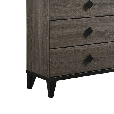 61" Avantika Faux Marble Top Dresser Rustic Gray Oak - Acme Furniture 6 61" Avantika Faux Marble Top Dresser Rustic Gray Oak - Acme Furniture - Image 4
